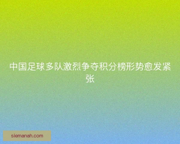 中国足球多队激烈争夺积分榜形势愈发紧张
