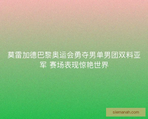 莫雷加德巴黎奥运会勇夺男单男团双料亚军 赛场表现惊艳世界